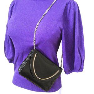 Vintage 60s Walborg Hong Kong Crossbody Shoulder Metal-Chain Clutch Purse Vinyl